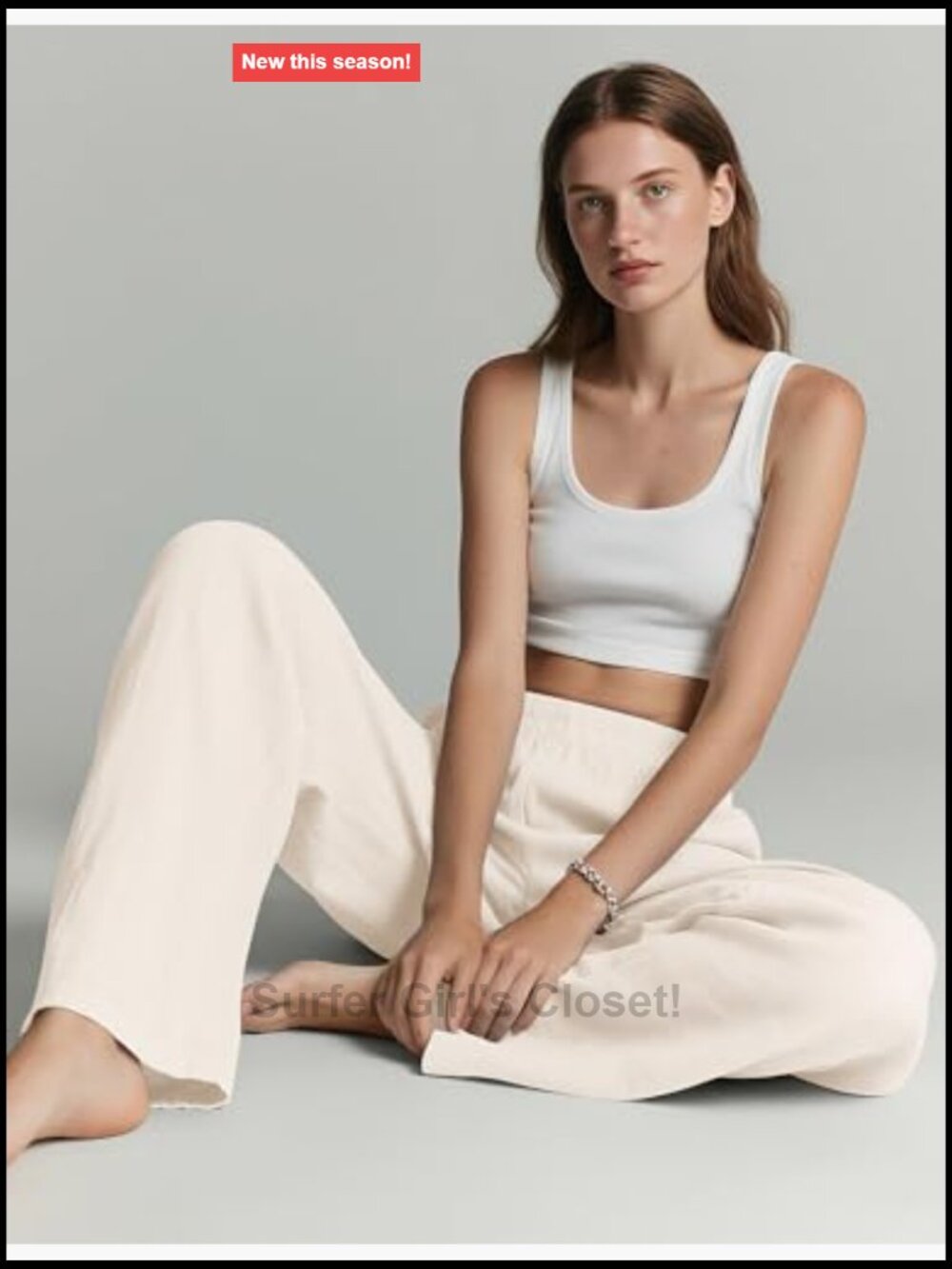 Wide Leg Linen Blend Palazzo Pants with Pockets Elastic Waist - Picture 6 of 7
